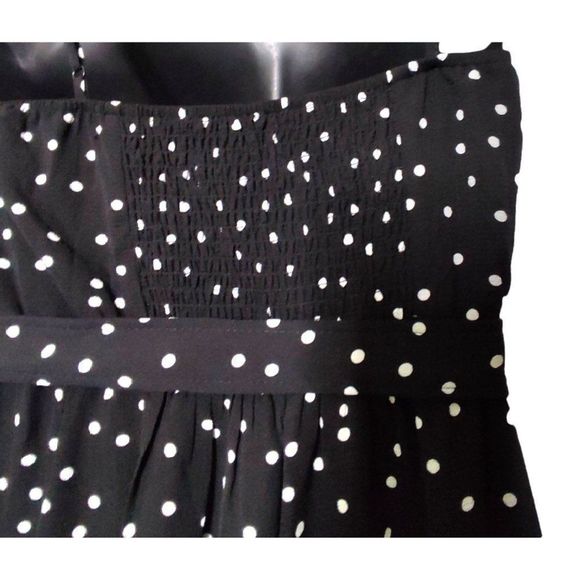 Trixxi Polka Dot Sleeveless Adjustable Straps Belted Jumpsuit Black White XL - Picture 5 of 10